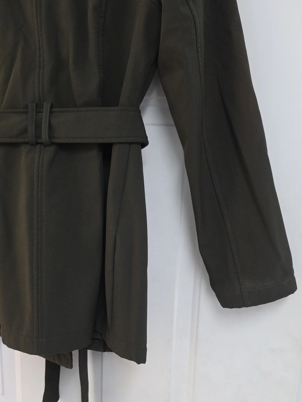 Michael Kors olive green asymmetrical military jacket